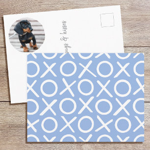 XOXO Brushstroke Benutzerdefiniertes Hunde-Foto Bl Postkarte