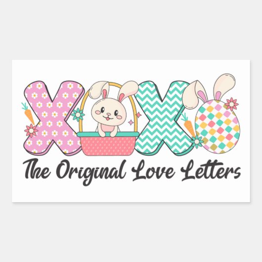 XOXO Bunny Liebe Sticker (Vorderseite)