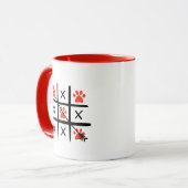 XOXO Cat Dog Paw Print Valentine Gift Tic Tac Toe Tasse (Vorderseite Links)
