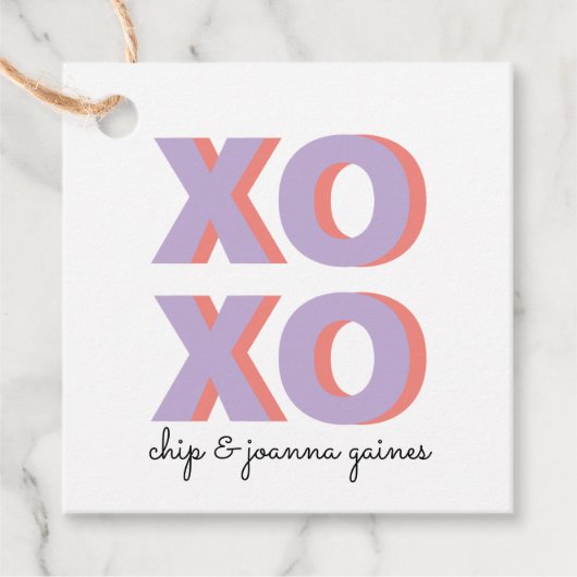 XOXO Colorblock Geschenkanhänger (Vorderseite)