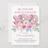 XOXO Cookies und Blume Mädchen Einladung zum Gebur (Vorderseite)