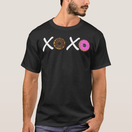 Xoxo Donuts Heather Raspberry Valentine Tag T-Shirt (Vorderseite)