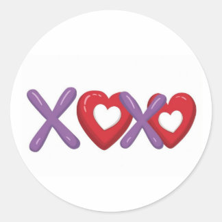 XOXO Druckaufkleber, Valentinstag Runder Aufkleber
