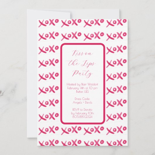 XOXO-Einladung handgemalt Einladung (Vorderseite)