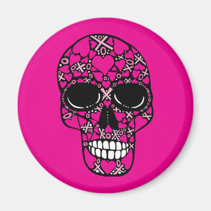 XOXO Forever - Skull Magnet auf Rosa