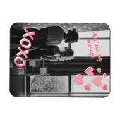 XOXO Foto Rosa Herzen Romantischer Valentinstag Magnet (Horizontal)