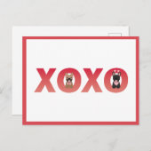 XOXO French Bulldogs Postkarte (Vorne/Hinten)