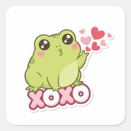 XOXO Frog Sticker Cute Frog Sending Kiss Romantic  (Vorderseite)