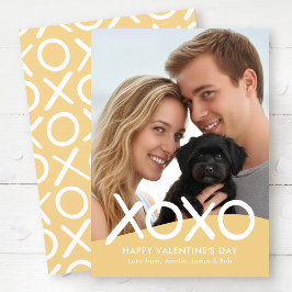 XOXO Frohen Valentinstag Foto Gelb Modern Feiertagskarte