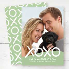 XOXO Frohen Valentinstag Foto Grün Modern Feiertagskarte