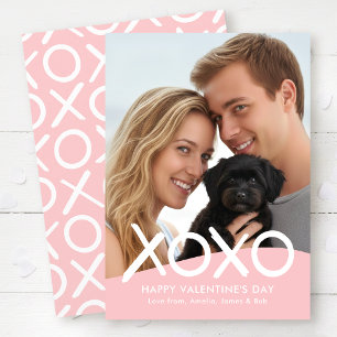 XOXO Frohen Valentinstag Foto Rosa Modern Feiertagskarte