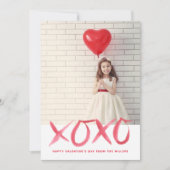 XOXO Frohes Valentinstag Fotokarte Feiertagskarte (Vorderseite)