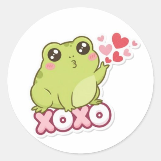 XOXO Frosch Aufkleber Süßer Frosch sendet Kuss Rom (Vorderseite)