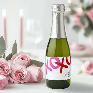 XOXO Galentine Day Hugs and Kisses Best Friend Schaumweinetikett