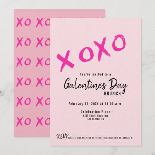 XOXO Galentine’s Day Girls Brunch Rosa Modern  Einladung