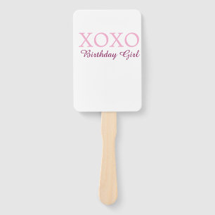 Xoxo Geburtstagsmädchen Name rosa mauve einfach Li Fächer
