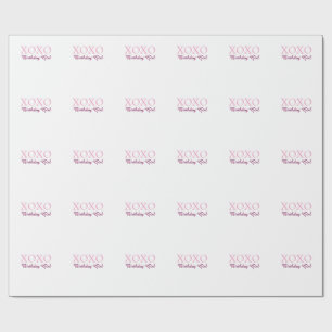 Xoxo Geburtstagsmädchen Name rosa mauve einfach Li Geschenkpapier