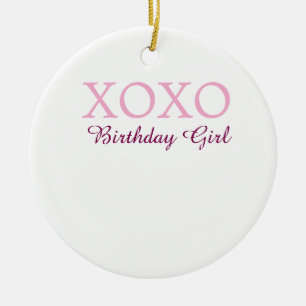 Xoxo Geburtstagsmädchen Name rosa mauve einfach Li Keramik Ornament