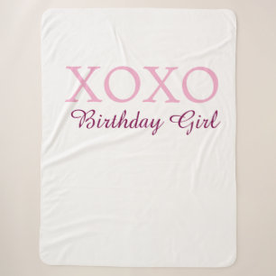 Xoxo Geburtstagsmädchen Name rosa mauve einfach Li Sherpadecke
