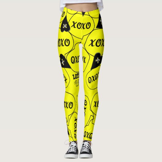 Xoxo-Gelbe Leggings (Vorderseite)