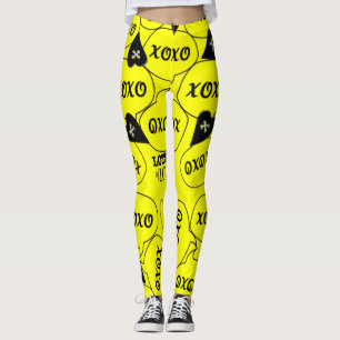 Xoxo Gelbe schwarze Leggings