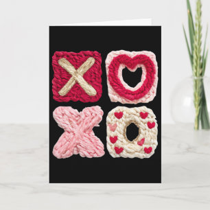 Xoxo Gestrickter Valentinstag Cute Chunky Yarn Art Karte
