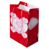 XOXO Glückliche Valentinstag Geschenktasche Mittlere Geschenktüte (Rückseite Schrägansicht)