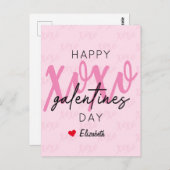 XOXO Glücklicher Galentinstag Postkarte (Vorne/Hinten)