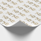 XOXO Gold Brushstoke Fashion Chic Geschenkpapier (Ecke)