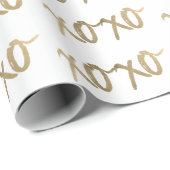 XOXO Gold Brushstoke Fashion Chic Geschenkpapier (Rolleneckpunkt)