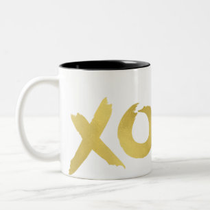 XOXO Gold Moderner Faux-Folie Glamourös Chic Zweifarbige Tasse