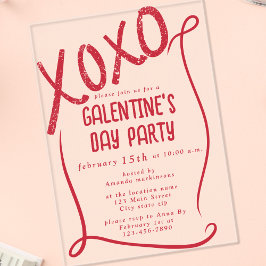 XOXO Hand Drawn Galentine’s Day Party Acryleinladungen