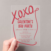 XOXO Hand Drawn Galentine’s Day Party Acryleinladungen (Insitu (Handheld))