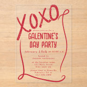 XOXO Hand Drawn Galentine’s Day Party Acryleinladungen (Vorderseite)