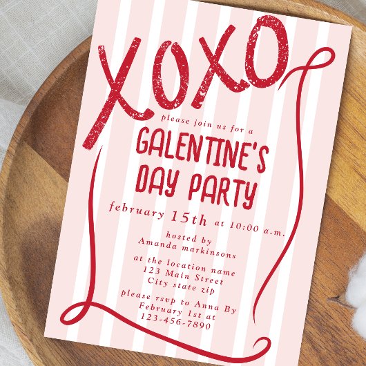 XOXO Hand Drawn Galentine’s Day Party Einladung
