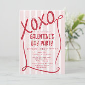 XOXO Hand Drawn Galentine’s Day Party Einladung (Stehend Vorderseite)