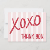 XOXO Hand Drawn Galentine’s Day Party Flat Dankeskarte (Vorderseite)