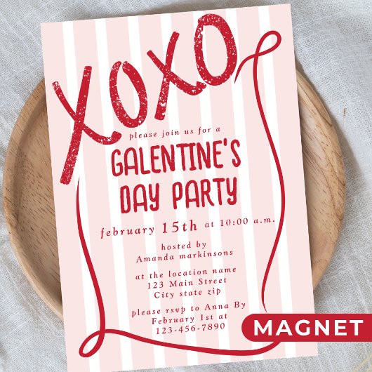 XOXO Hand Drawn Galentine’s Day Party Magneteinladung