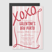 XOXO Hand Drawn Galentine’s Day Party Magneteinladung (Vorne/Hinten)