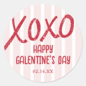 XOXO Hand Drawn Galentine’s Day Party Runder Aufkleber (Vorderseite)