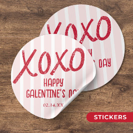 XOXO Hand Drawn Galentine’s Day Party Runder Aufkleber