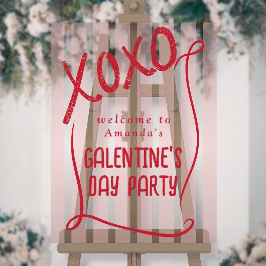 XOXO Hand Drawn Galentine’s Day Party Welcome Acrylschild