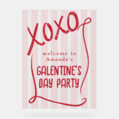 XOXO Hand Drawn Galentine’s Day Party Welcome Acrylschild (Vorderseite)