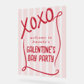 XOXO Hand Drawn Galentine’s Day Party Welcome Acrylschild (Winkel)