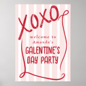 XOXO Hand Drawn Galentine’s Day Party Welcome Poster (Vorne)