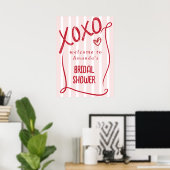 XOXO Hand Drawn Pink Bridal Shower Welcome Poster (Heimbüro)