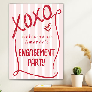 XOXO Handgezeichnete rosa Willkommensparty zur Ver Poster