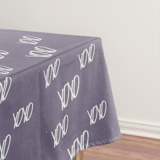 Xoxo Handschrift auf grau Tischdecke (Beispiel)