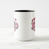 XOXO happy Valentine's day cute red hearts Tasse (Zentrum)