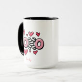 XOXO happy Valentine's day cute red hearts Tasse (Vorderseite Links)